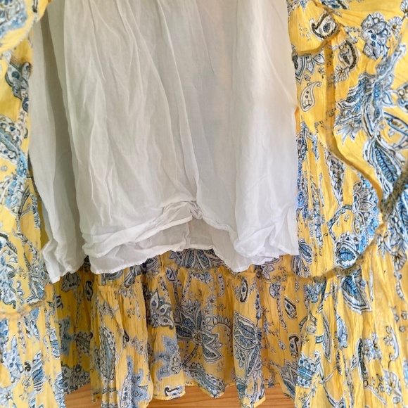 Women’s size medium Chaps yellow and blue paisley/floral patterned long skirt - Picture 3 of 7